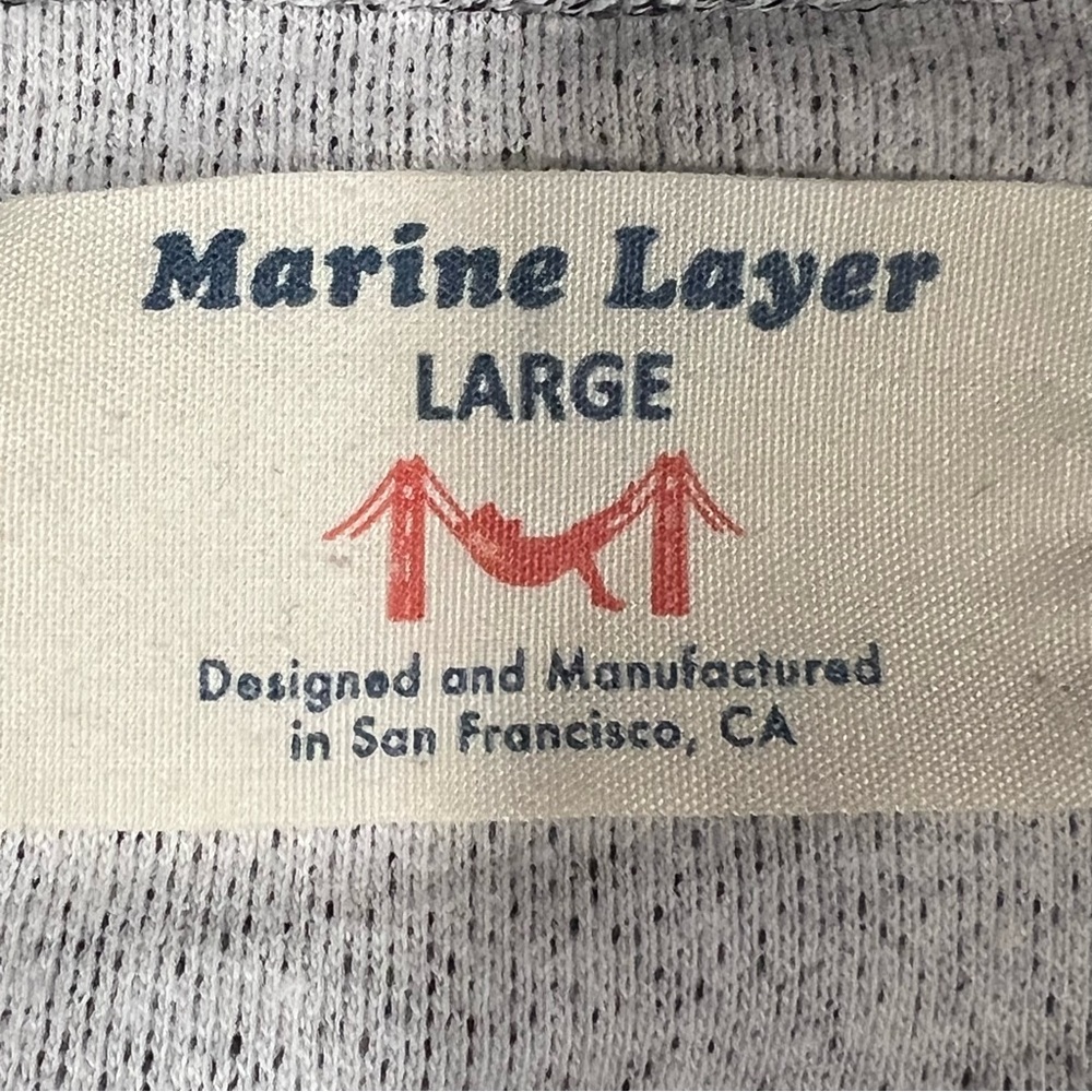 Marine Layer women's crewneck grey lightweight knit sweater size large - Picture 4 of 9